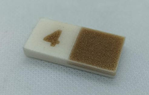 Object produced with SNowwhite2 using a changing color edible powder